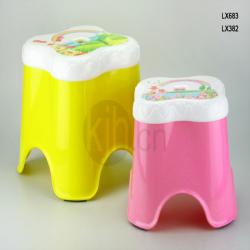 雙色防滑花形凳（小、中