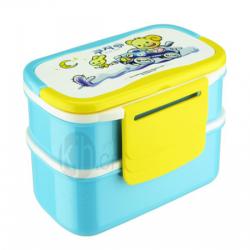 提手長(zhǎng)方形雙層便當(dāng)盒