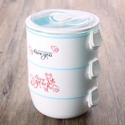 心形小號(hào)三層便當(dāng)盒（簡(jiǎn)