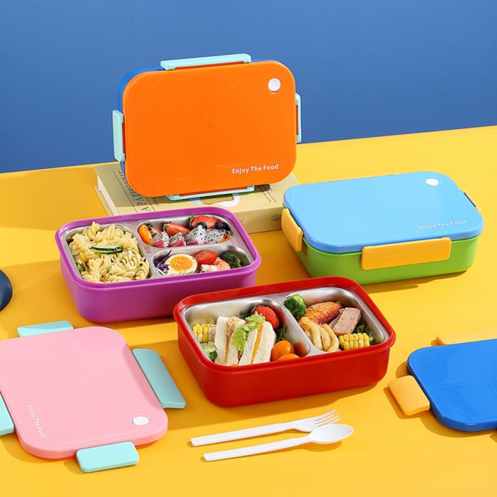 簡(jiǎn)約不銹鋼分格飯盒(3